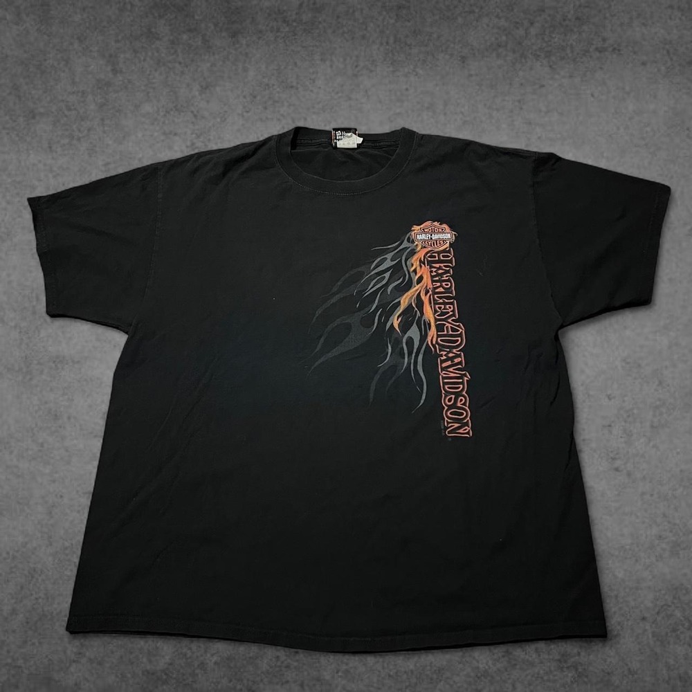 Vintage 2012 Harley Davidson Maui Hawaii Flame Skull Graphic Shirt Mens XL Black
